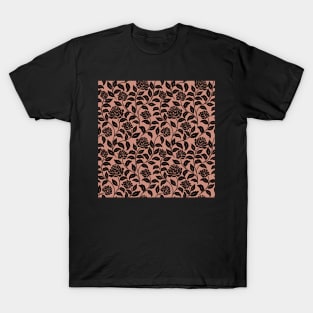 Black Damask Pattern T-Shirt